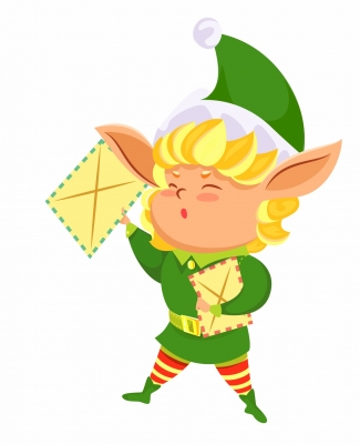 Elf met een brief voor Santa